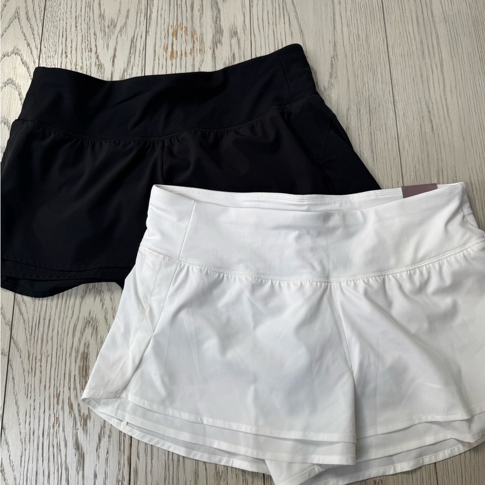 Women's Black and White Shorts